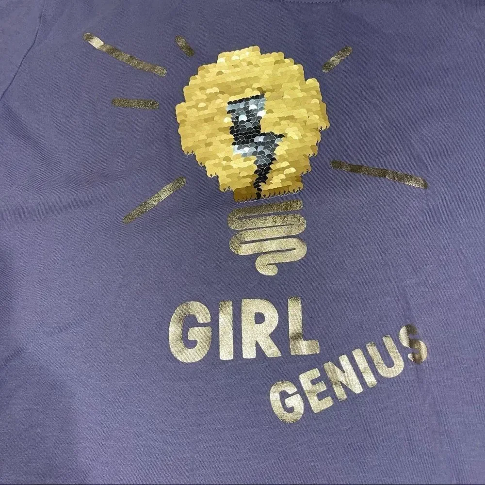 Gap Kids Light Purple Lavendar Flip Sequin T-shirt -‎ Girls Size XL